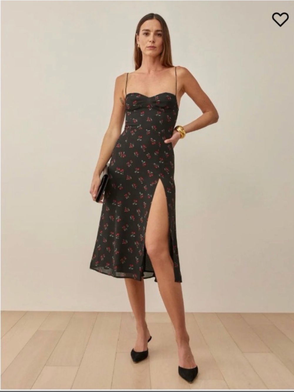 Reformation Juliette Cherries Midi Dress